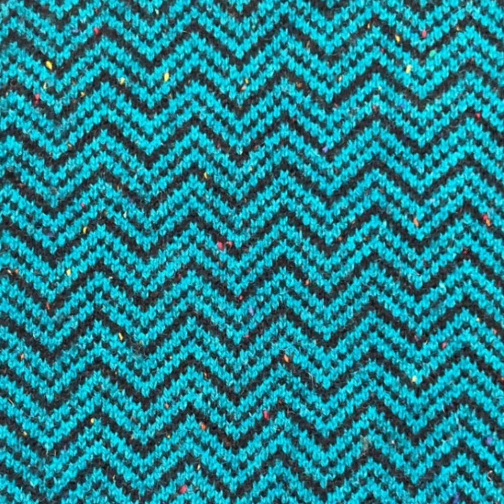 Vintage Nordstrom Scottish Shetland Wool Knit Sweater XL Teal Herringbone‎ Retro